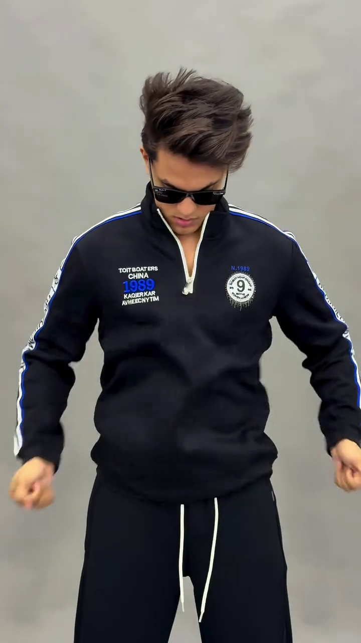Midnight Racer Zip-Up Athleisure Tracksuit Set