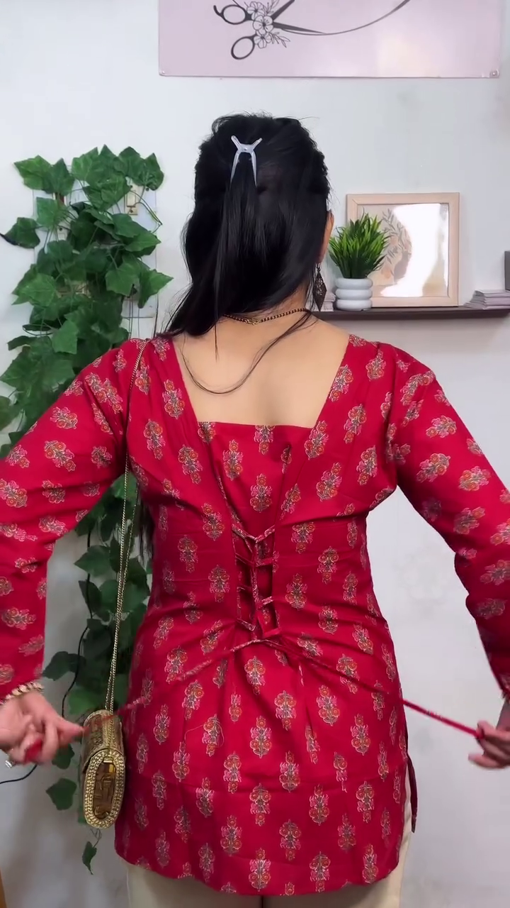 🤎 Rustic Charm Printed Kurti with Elegant Beige Palazzo – Everyday Ethnic Comfort Set 🌿✨