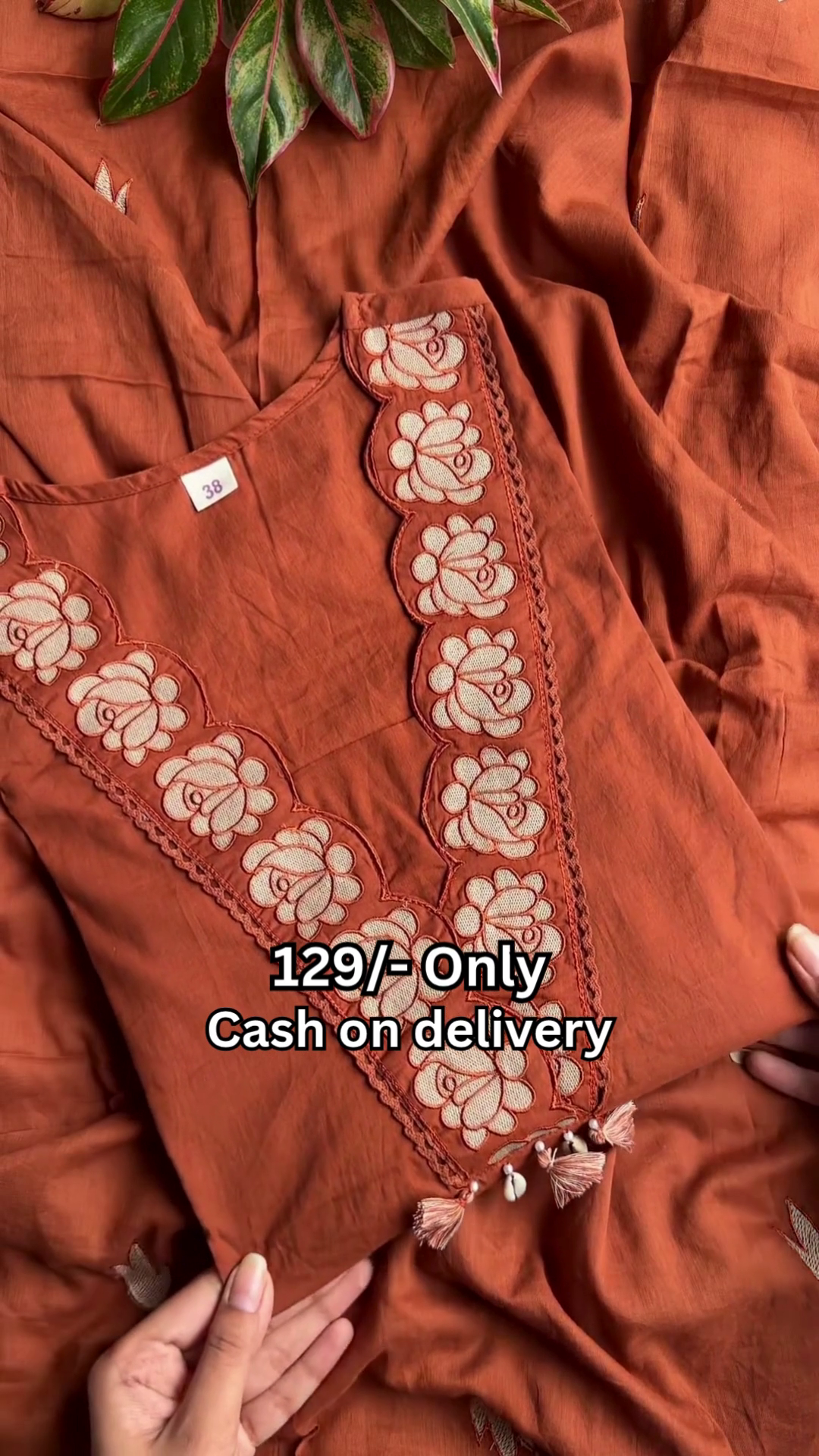 Rustic Bloom Embroidered Cotton Ethnic Kurti for Women 🤎🌸✨