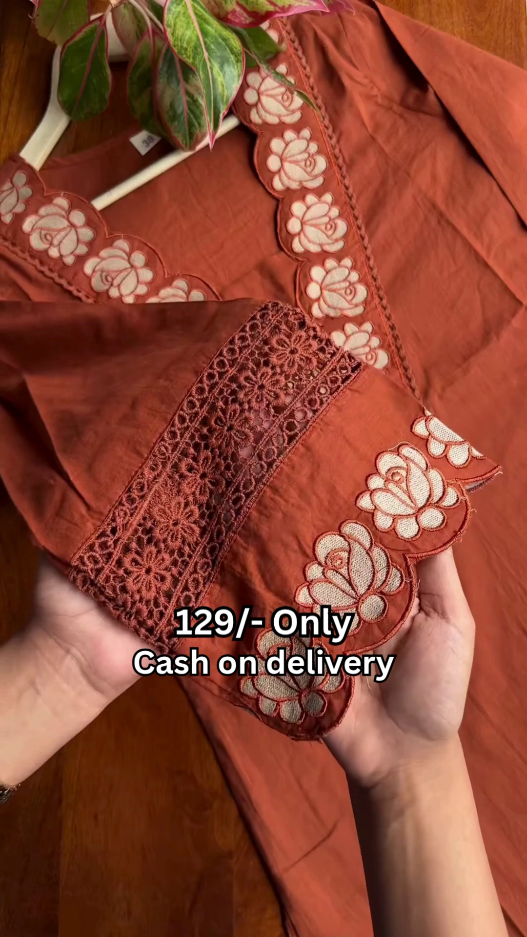 Rustic Bloom Embroidered Cotton Ethnic Kurti for Women 🤎🌸✨