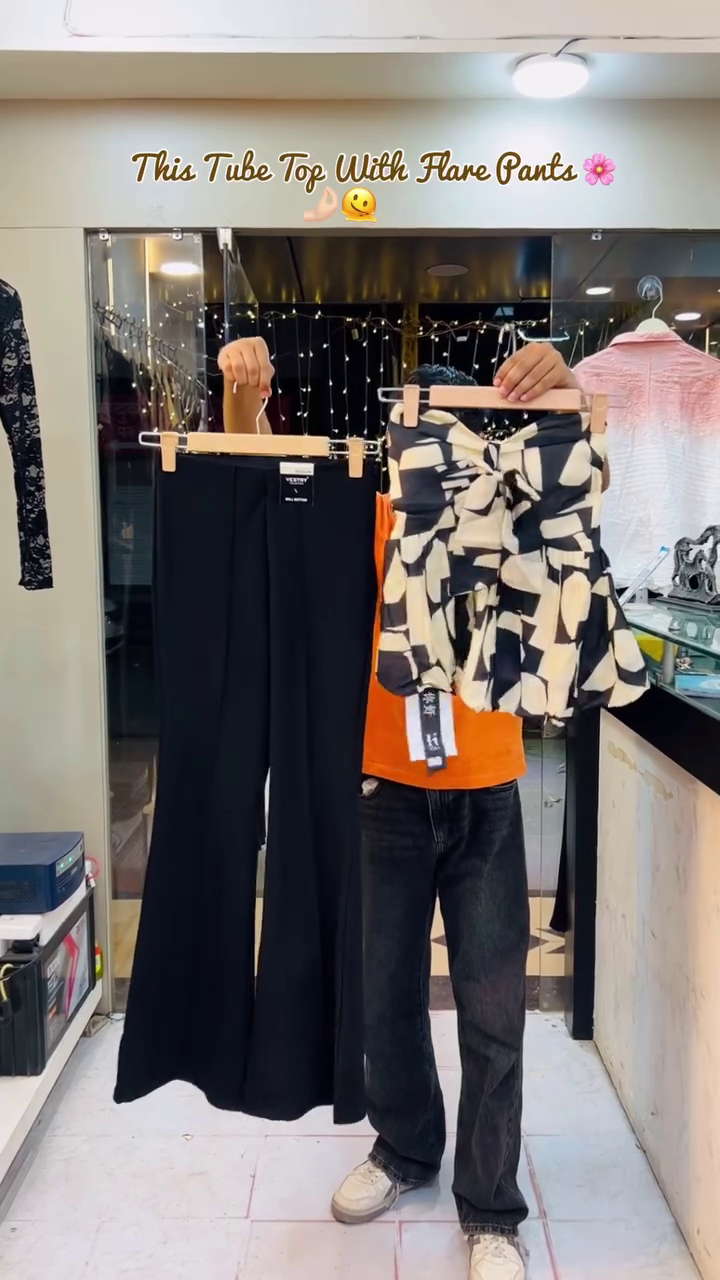 🖤 Chic Tube Top & Flare Pants Co-Ord Set 🖤