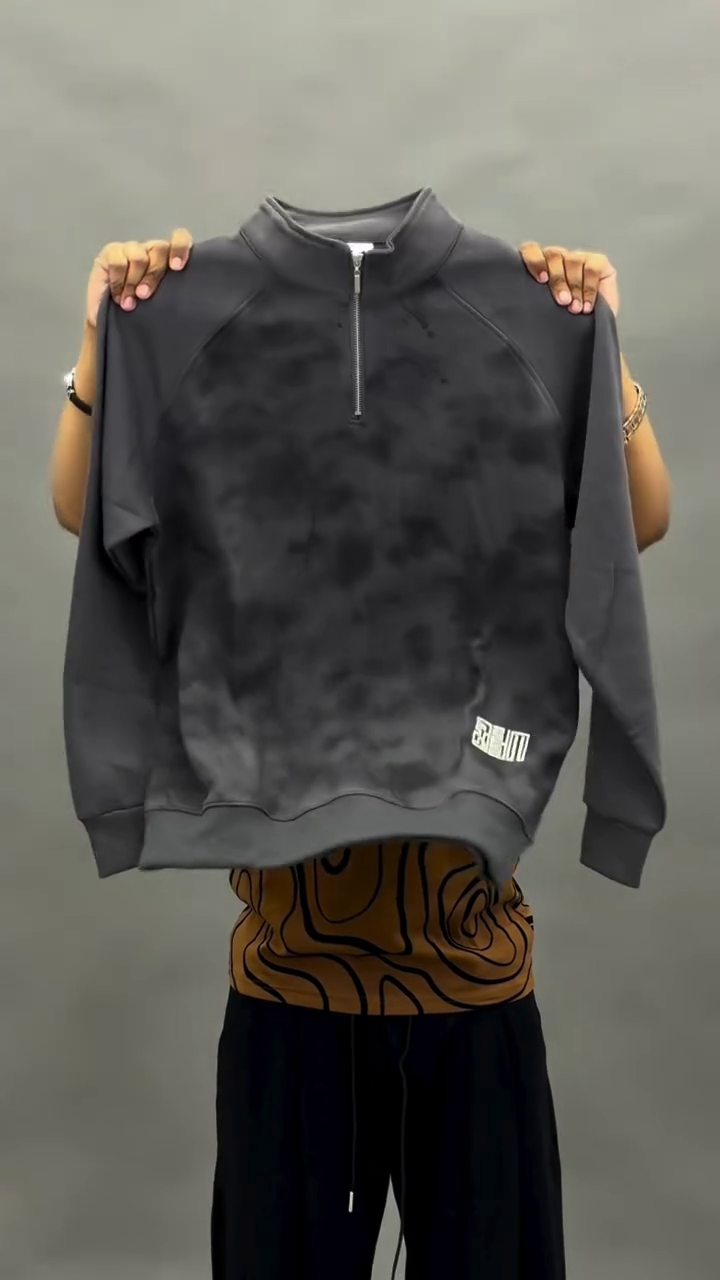 🤍 Cloud Drift Half-Zip Sweatshirt – Premium Casual Streetwear Collection ✨🖤