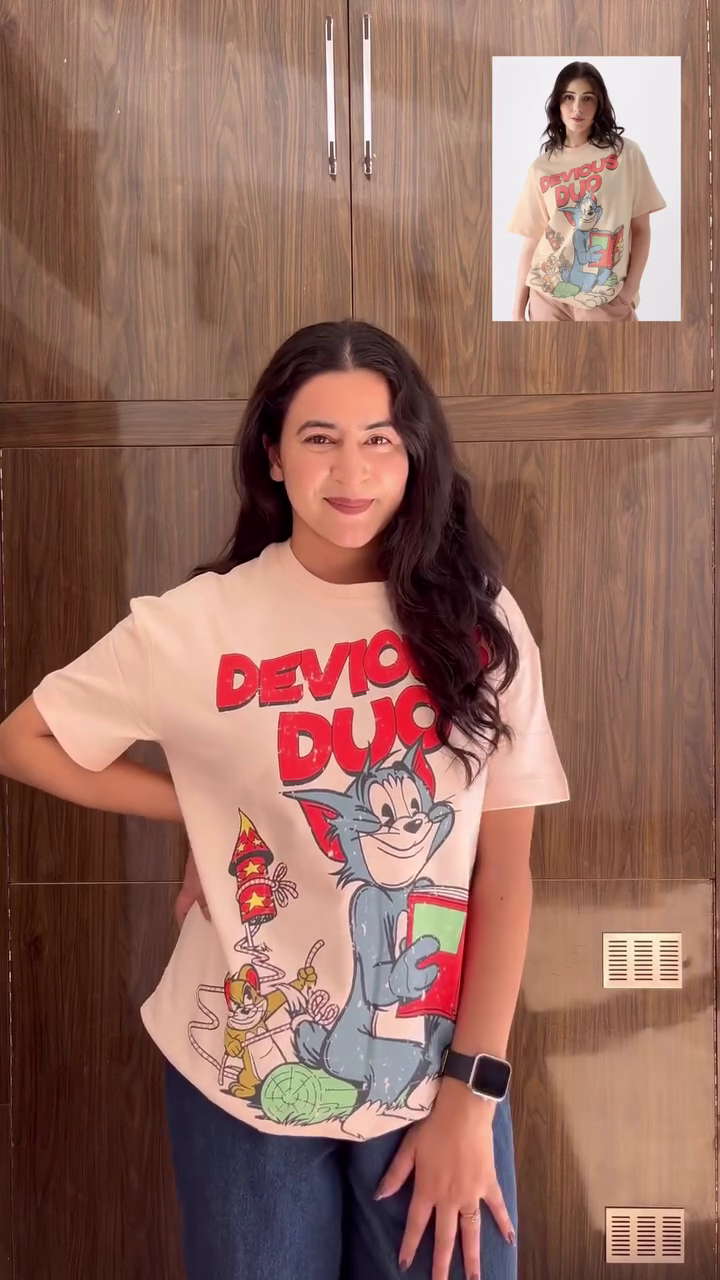 🌟 Oversized Cartoon Graphic Premium Casual Streetwear T-Shirt 🌟