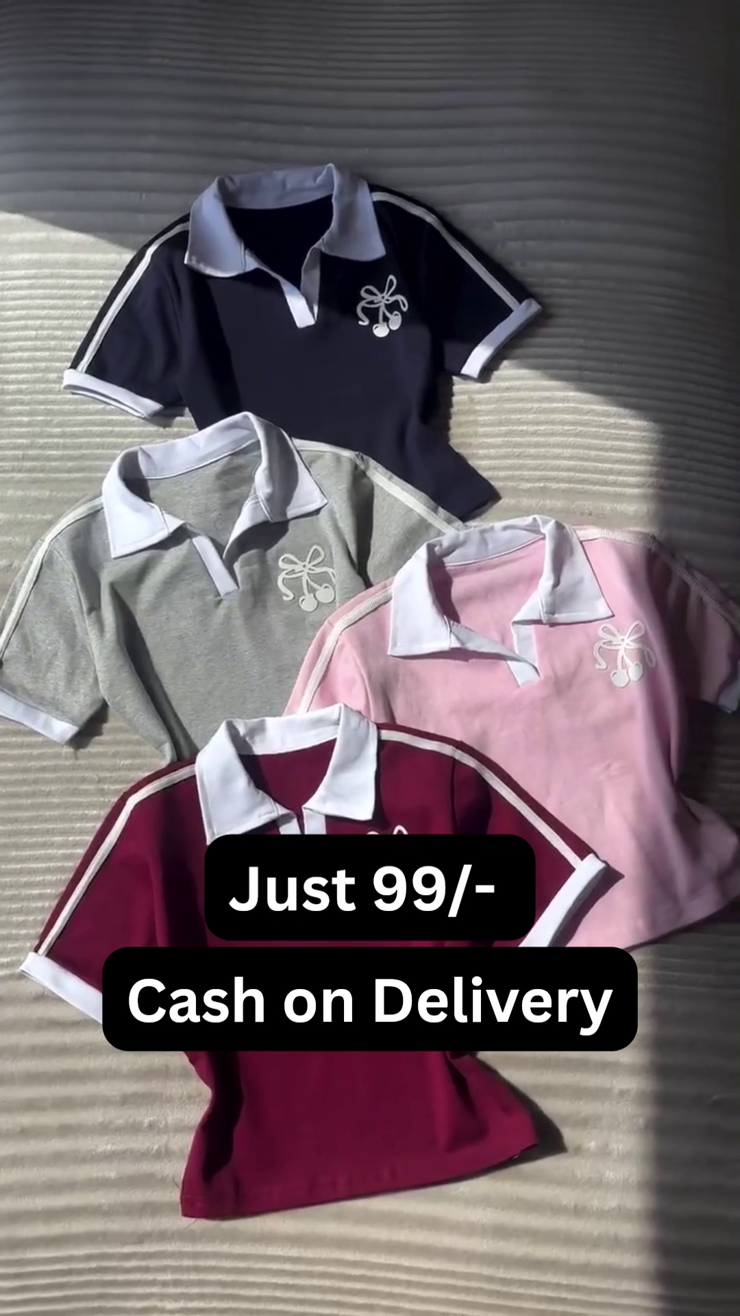 👕✨ Premium Women's Contrast Collar Polo T-Shirt | Casual Half Sleeve Cotton Blend Everyday Wear Top with Elegant Embroidered Detail