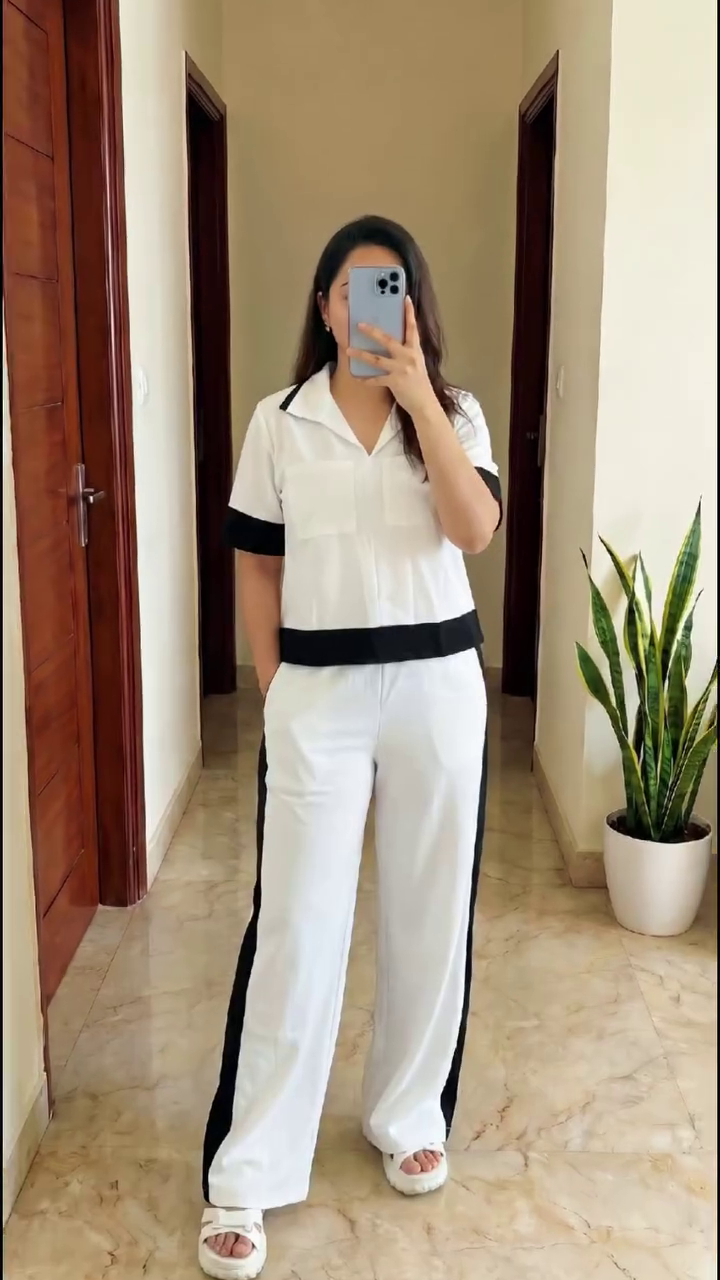 💙🌸  Premium Pastel Colour Block Zip-Up Co-Ord Set for Women 🌸💙