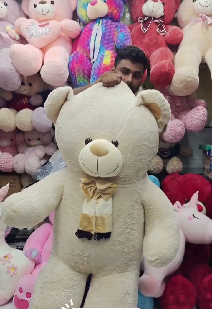 🧸🤍 Giant Snow White Teddy Bear Plush Toy – Ultra Soft Huggable Jumbo Teddy with Cute Bow for Gifting & Home Décor 🤍🧸