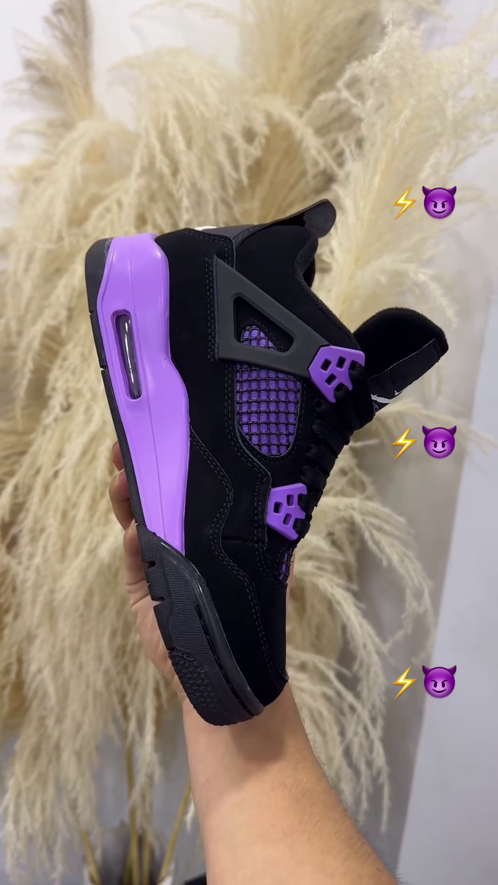 🖤 Premium Black & Purple High-Top Basketball Style Sneakers – Lightweight Street Fashion Sports Shoes ✨👟