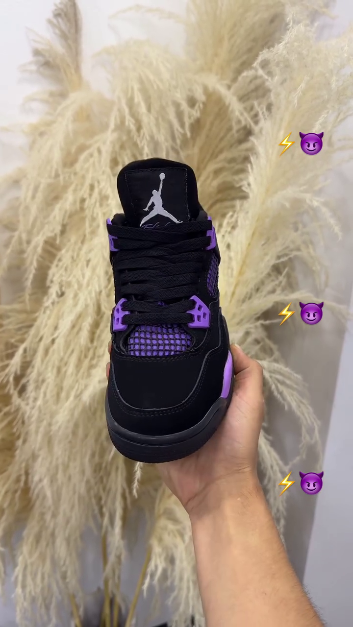 🖤 Premium Black & Purple High-Top Basketball Style Sneakers – Lightweight Street Fashion Sports Shoes ✨👟