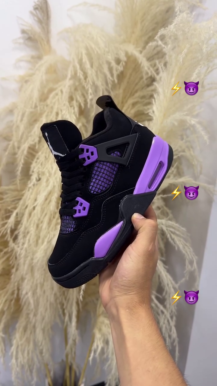 🖤 Premium Black & Purple High-Top Basketball Style Sneakers – Lightweight Street Fashion Sports Shoes ✨👟