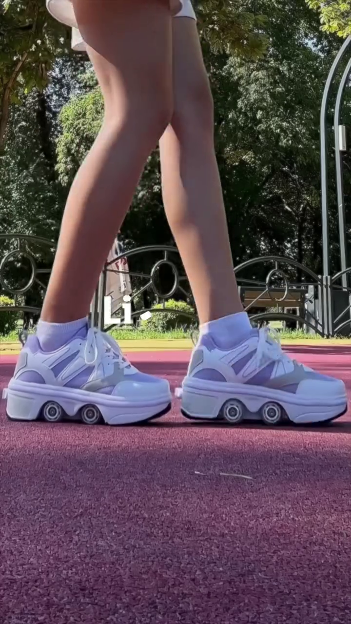 👟✨ Premium Convertible Roller Wheel Sneakers for Men & Women – Stylish Multi-Mode Glide Walking Sports Shoes 🛼🤍