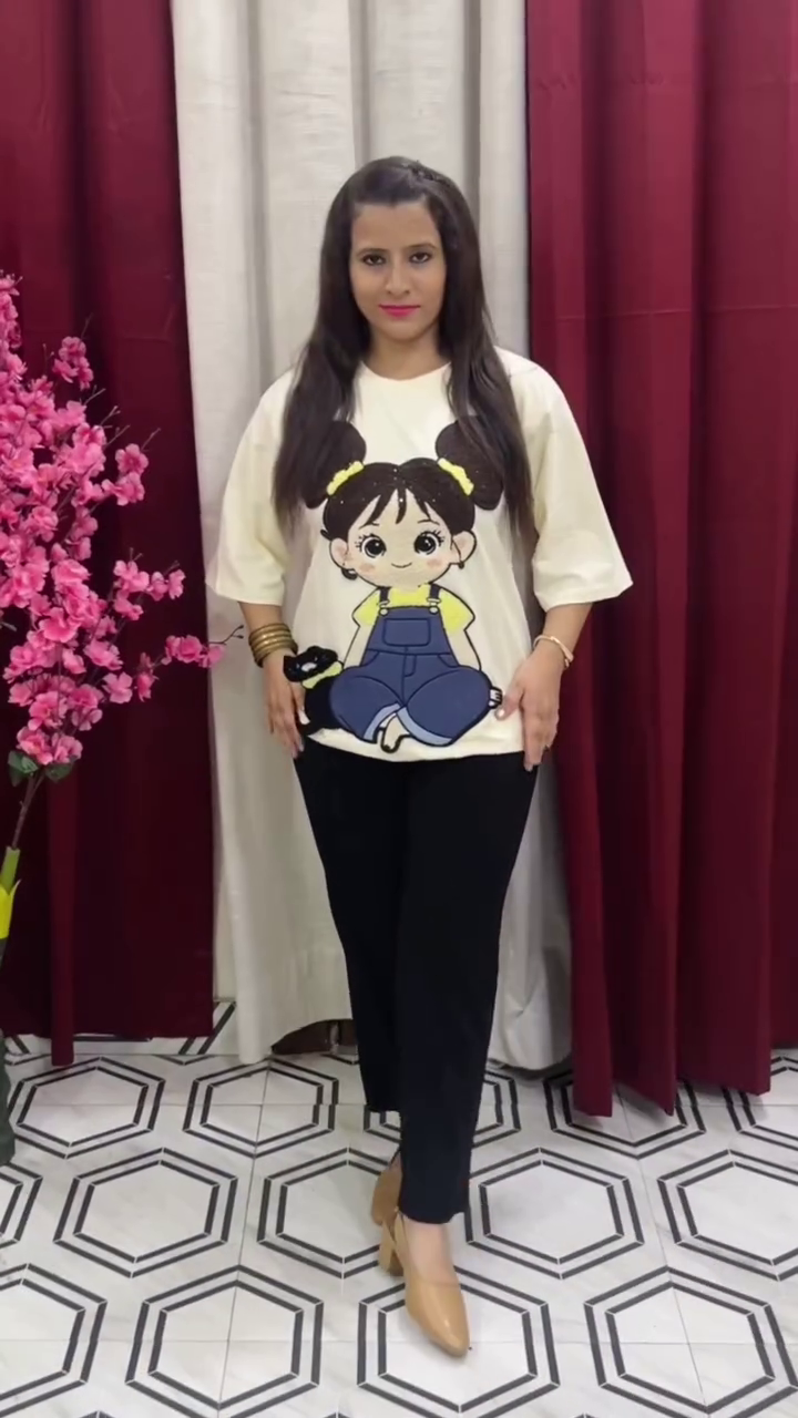👕 Cute Graphic Printed Oversized Casual T-Shirt for Women & Girls – Soft Comfortable Everyday Wear Tee with Trendy Fashion Artwork Design 👕