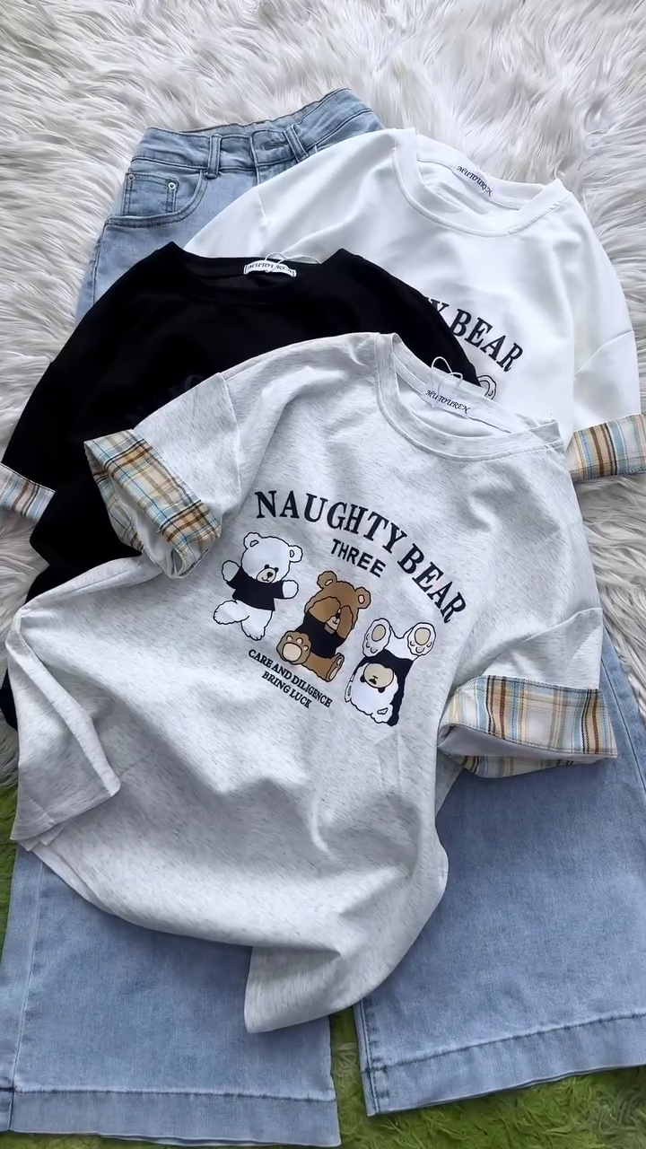 🐻 Cute Bear Graphic Printed Oversized T-Shirt for Women & Girls – Trendy Casual Fashion Tee with Soft Fabric and Relaxed Everyday Comfort Fit 🐻