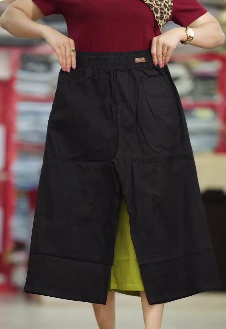 Elegant Midnight Black High-Waist Wide Leg Palazzo Pants for Women – Premium Relaxed Fit Elastic Waist Casual Everyday Comfort Trousers 🖤✨👖🌸