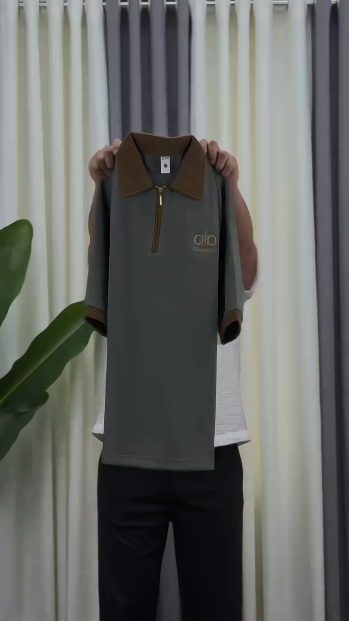 🤎 Premium Half-Zip Polo Collar T-Shirt with Comfortable Relaxed Fit Casual Wear for Men