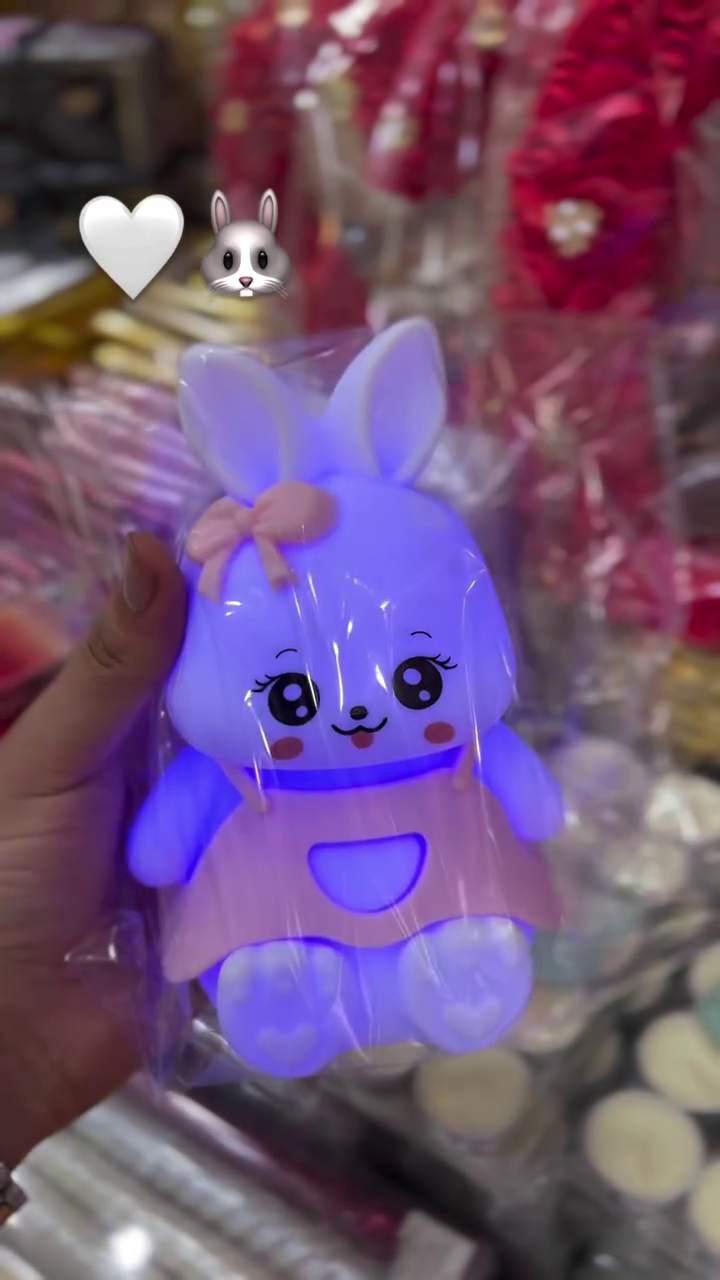 🐰 Cute Bunny LED Silicone Night Lamp | Soft Touch Rechargeable Kids Bedside Light