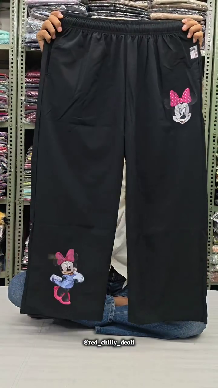 ✨ Premium Minnie Mouse Printed Wide Leg Palazzo Pants | Soft Cotton Lounge Wear | Trendy Women's Bottom
