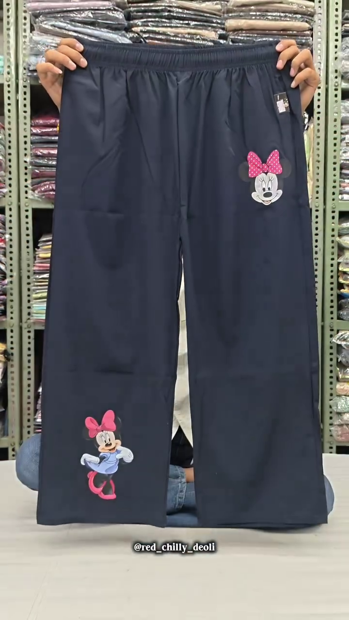 ✨ Premium Minnie Mouse Printed Wide Leg Palazzo Pants | Soft Cotton Lounge Wear | Trendy Women's Bottom