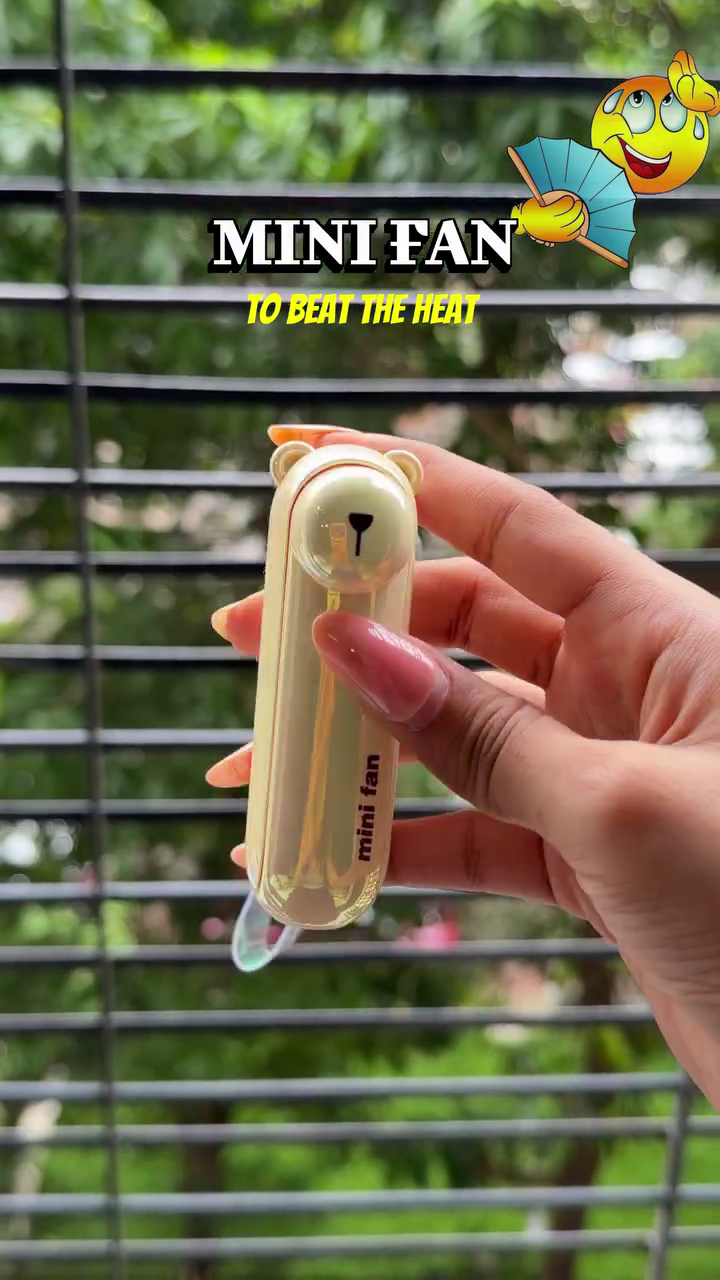 Adorable Compact Portable Mini Handheld Fan with Cute Character Design, Lightweight Body, Convenient Carrying Loop & Personal Cooling Airflow – Perfect Summer Travel & Daily Use Gadget 🌬️🐰🦆✨
