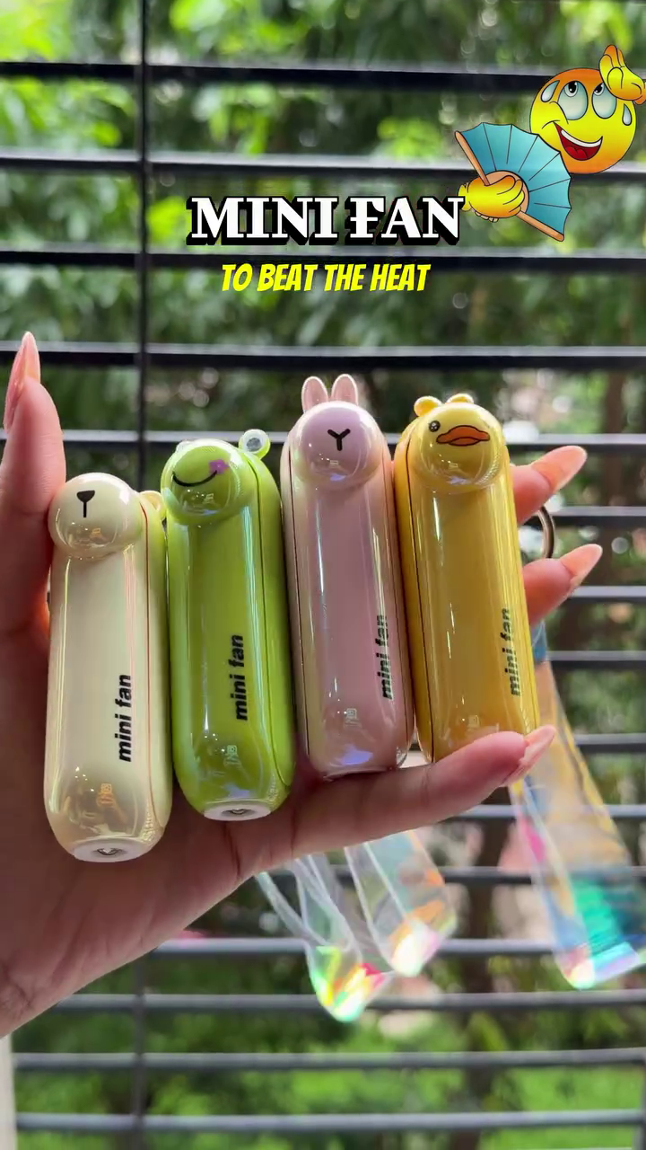 Adorable Compact Portable Mini Handheld Fan with Cute Character Design, Lightweight Body, Convenient Carrying Loop & Personal Cooling Airflow – Perfect Summer Travel & Daily Use Gadget 🌬️🐰🦆✨