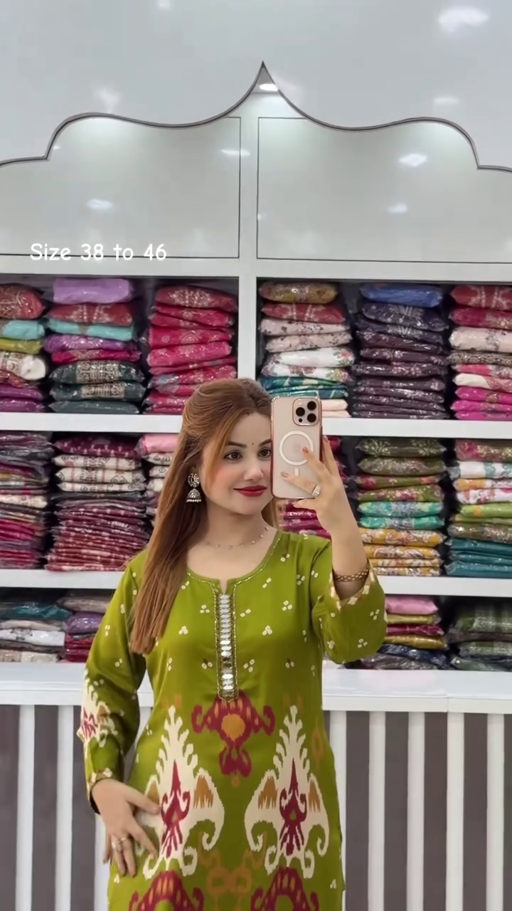 Trendy Olive Green Printed Kurta & Matching Straight Pant Set for Women | Elegant Ethnic Floral Motif Designer Kurti Co-Ord Outfit | Comfortable Traditional Everyday & Festive Wear