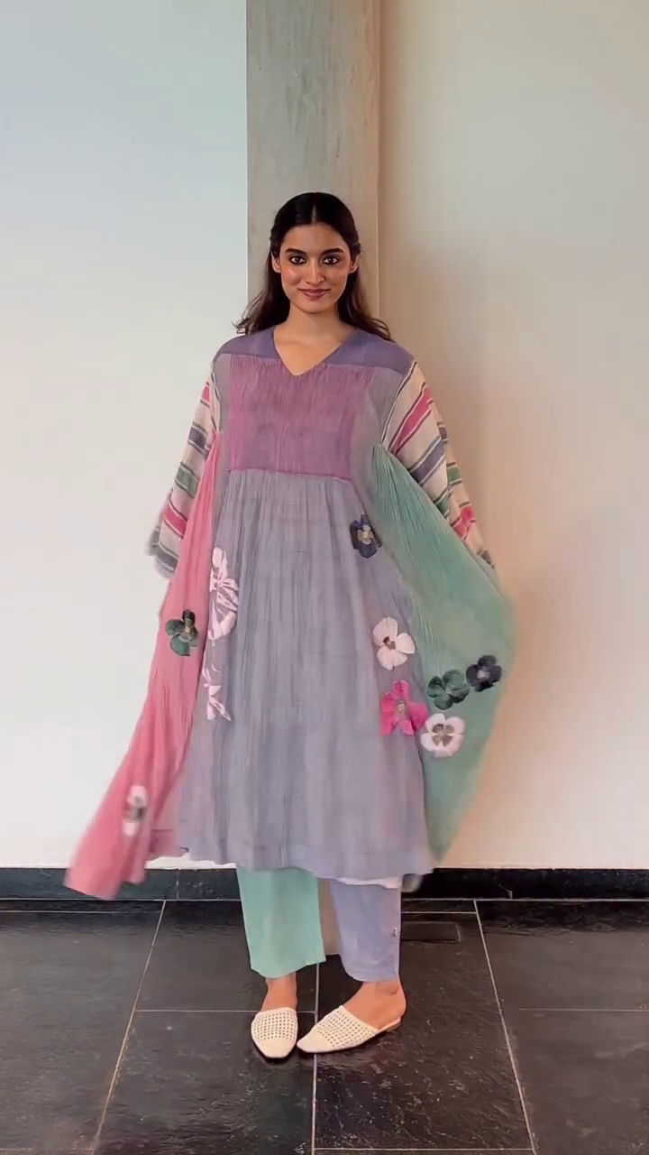 Elegant Pastel Peach Floral Printed Pleated Maxi Dress for Women with Front Button Detailing, Flared Silhouette & 3/4 Sleeves – Graceful Casual, Office & Occasion Wear Collection 🌷✨