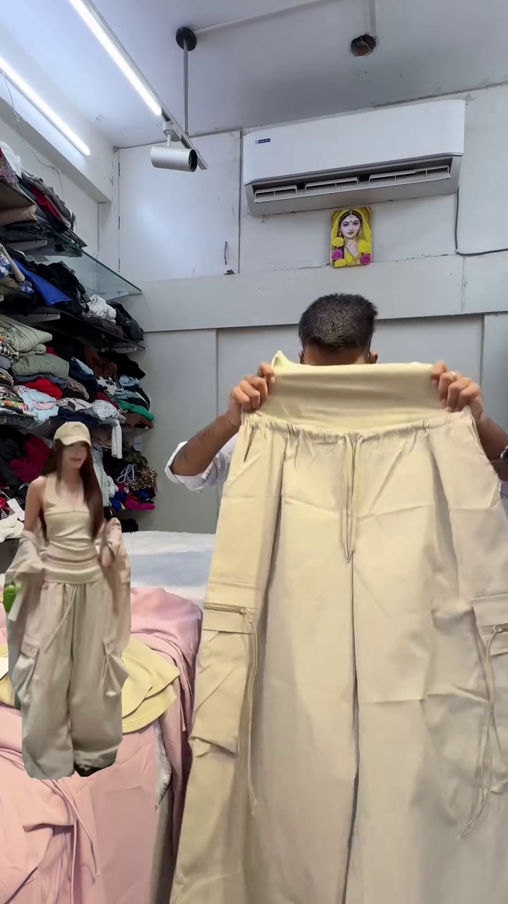 Stylish High-Waist Pastel Pink Cargo Pants With Large Utility Pockets 🌸👖✨
