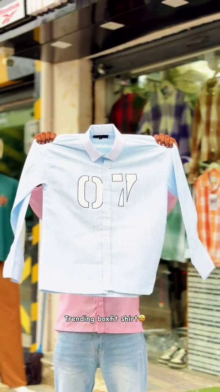 🩷 Trendy Pink Box-Fit Casual Shirt with Statement Number Print and Light-Wash Denim✨